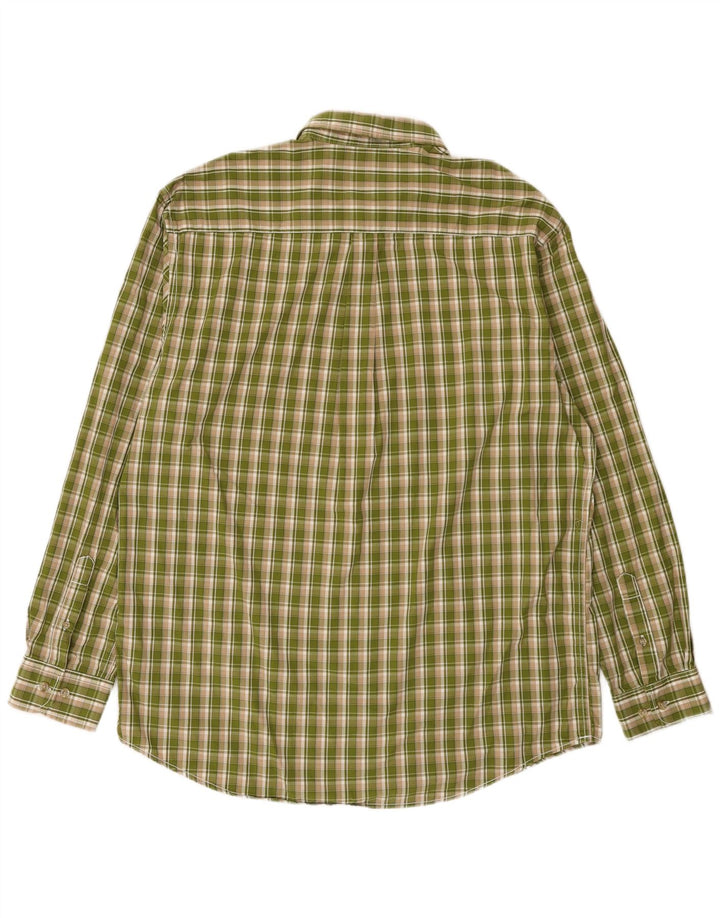 Camisa masculina de flanela Wald & Forst tamanho 43/44 XL caqui xadrez algodão