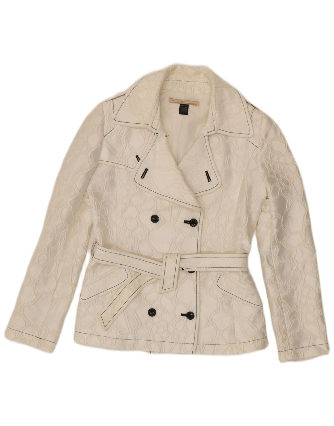 Jaqueta Blazer Feminina Roberto Cavalli IT 42 Média Off White Geométrica