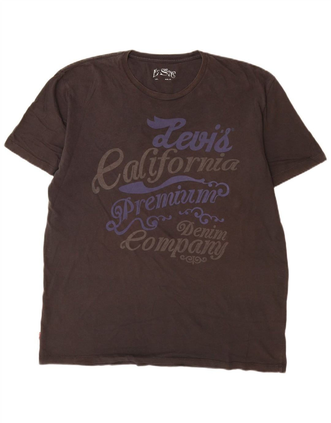 Camiseta gráfica masculina Levi's Top XL algodão cinza