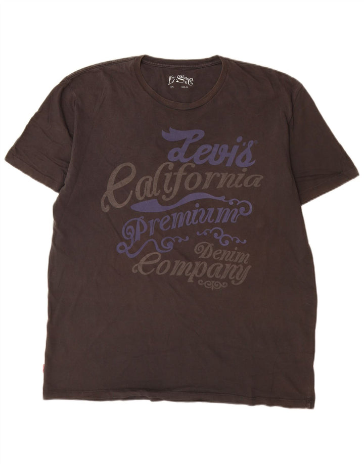 Camiseta gráfica masculina Levi's Top XL algodão cinza