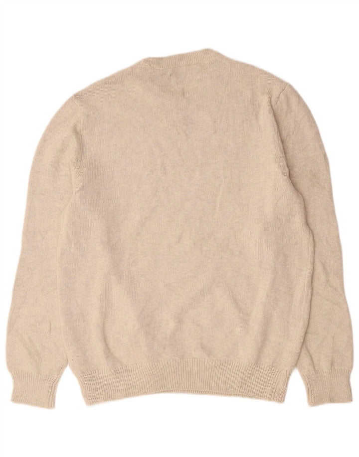 Suéter masculino Chaps com gola redonda e algodão branco médio