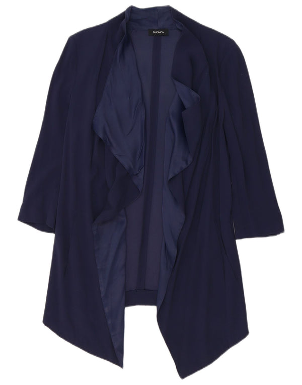Jaqueta Blazer Feminina Max & Co. Manga 3/4 UK 6 XS Azul Marinho Viscose