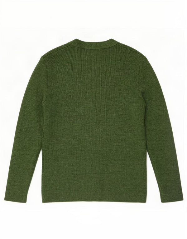 Suéter Cardigan Feminino Vintage UK 12 Verde Médio