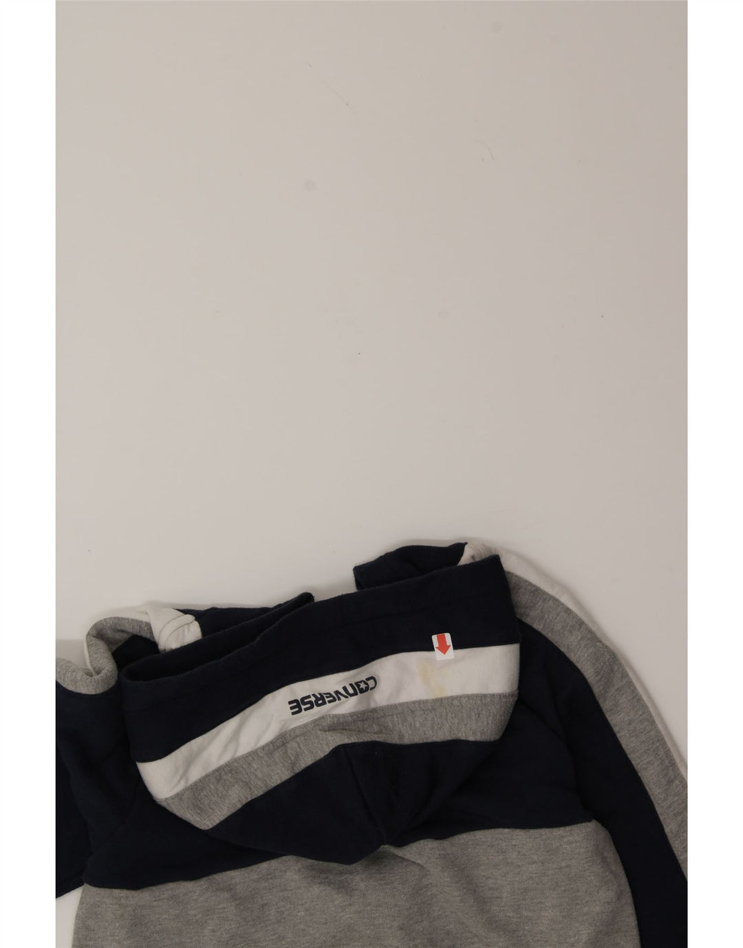 CONVERSE Boys Zip Hoodie Sweater 12-13 Years Large Grey Colourblock Vintage Converse and Second-Hand Converse from Messina Hembry 