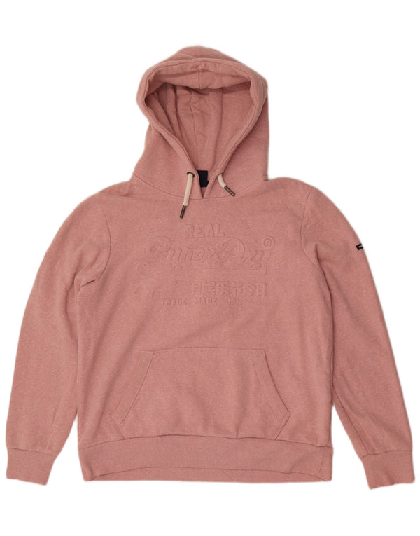 Suéter gráfico feminino Superdry com capuz UK 16 grande rosa