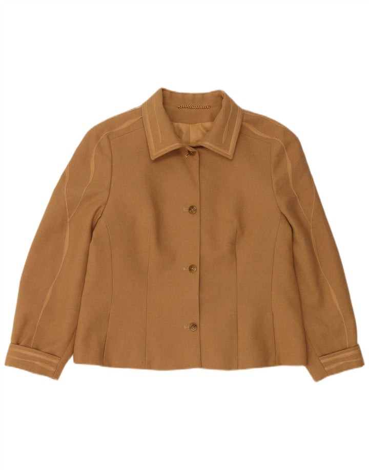 Jaqueta blazer feminina COJANA com 4 botões Reino Unido 16 grande lã bege