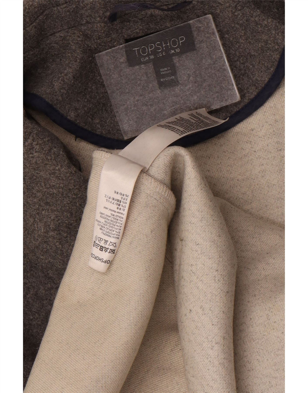 Sobretudo oversized feminino Topshop UK 10 acrílico manchado cinza pequeno