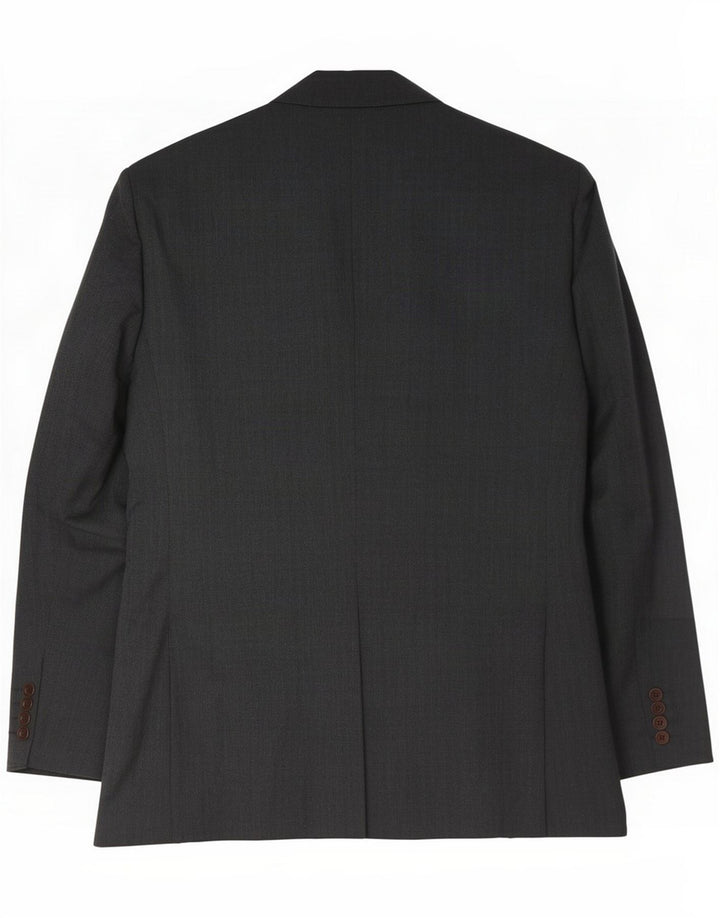 Crew Clothing Jaqueta blazer masculina de 2 botões Reino Unido 44 2XL Poliéster cinza