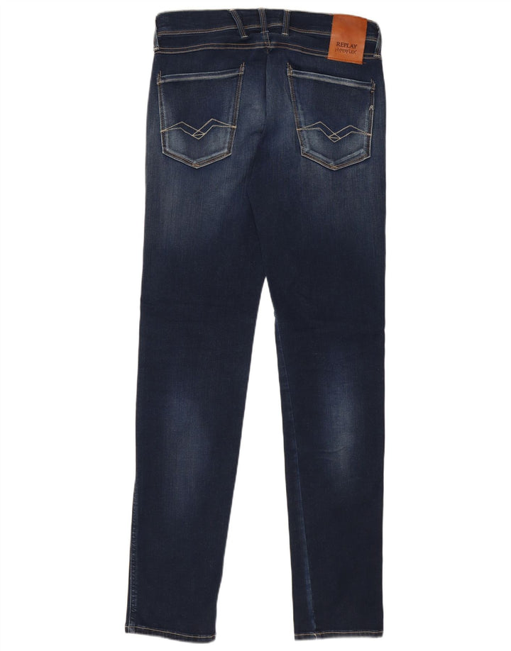 REPLAY Jeans feminino Anbass Slim W30 L32 azul marinho algodão