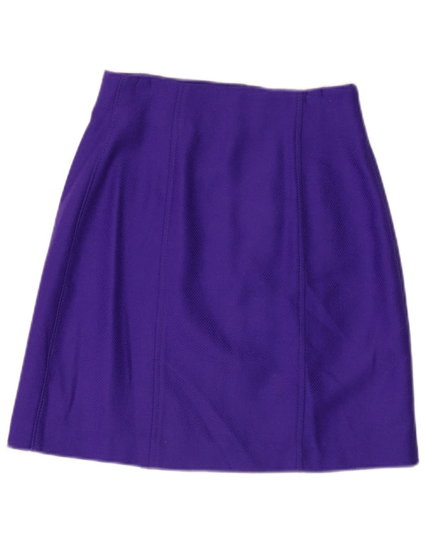 Saia feminina Massimo Dutti em linha A UE 38 pequena W28 viscose roxa