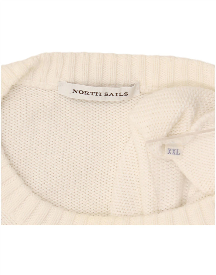 NORTH SAILS Mens Crew Neck Jumper Sweater 2XL White Cotton