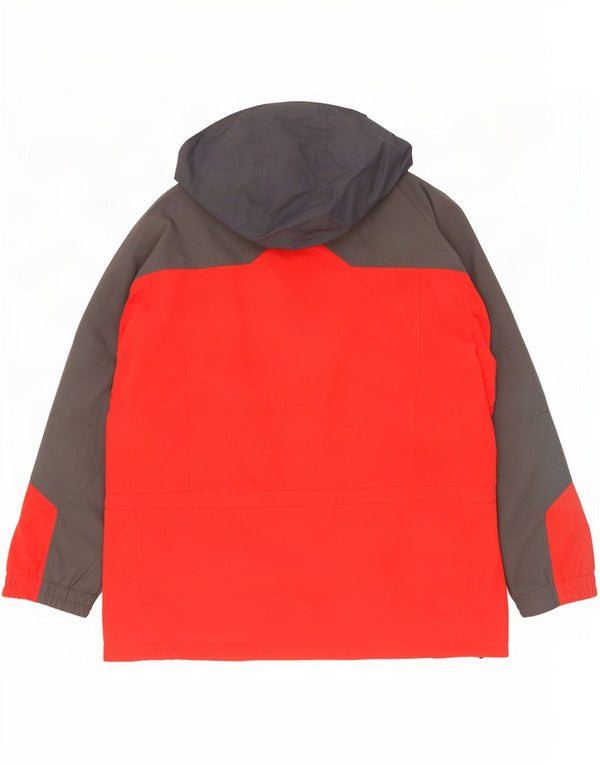 Jaqueta corta-vento masculina Columbia com capuz e ajuste solto Reino Unido 42 XL vermelho colorblock
