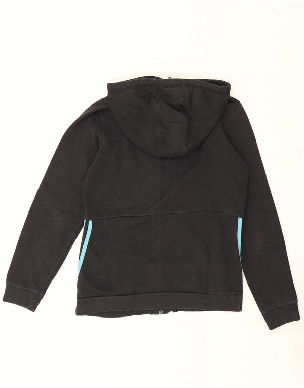 Suéter adidas feminino com capuz e zíper UK 12/14 médio algodão preto