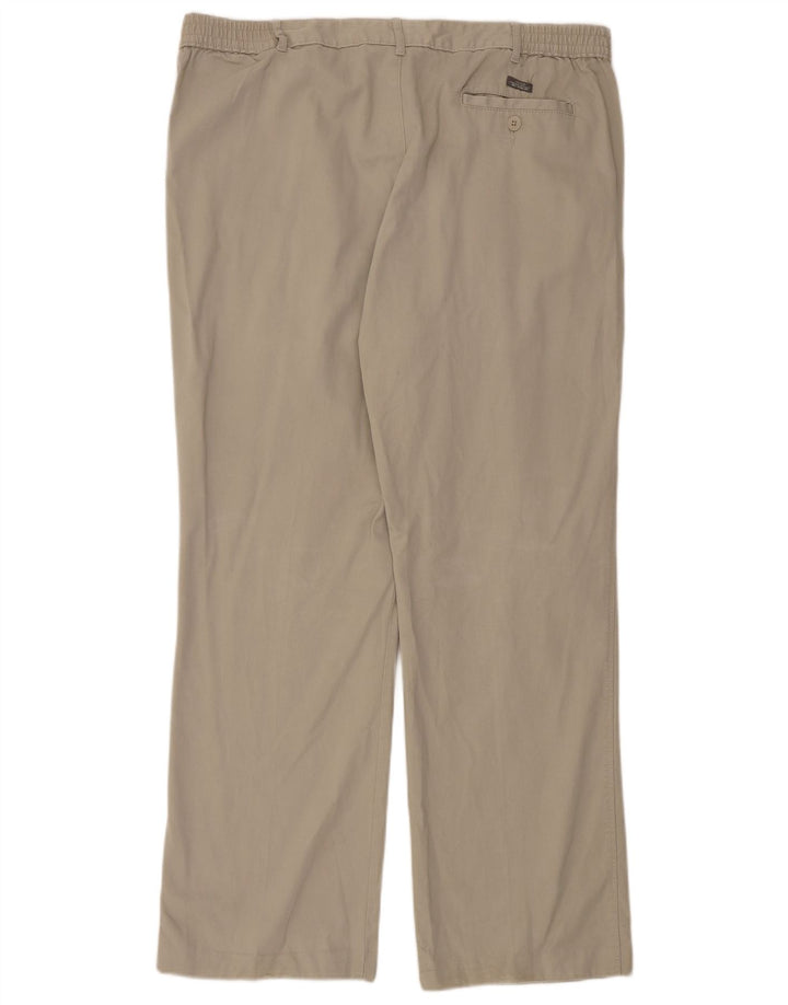 Calça chino masculina Marks & Spencer azul Harbour Pegged W42 L33 bege