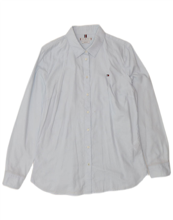 Camisa Tommy Hilfiger Regular Fit Feminina UK 12 Médio Azul Algodão Clássico