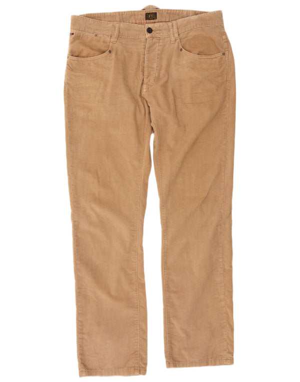 Calça masculina reta de veludo Tommy Hilfiger W36 L34 algodão bege