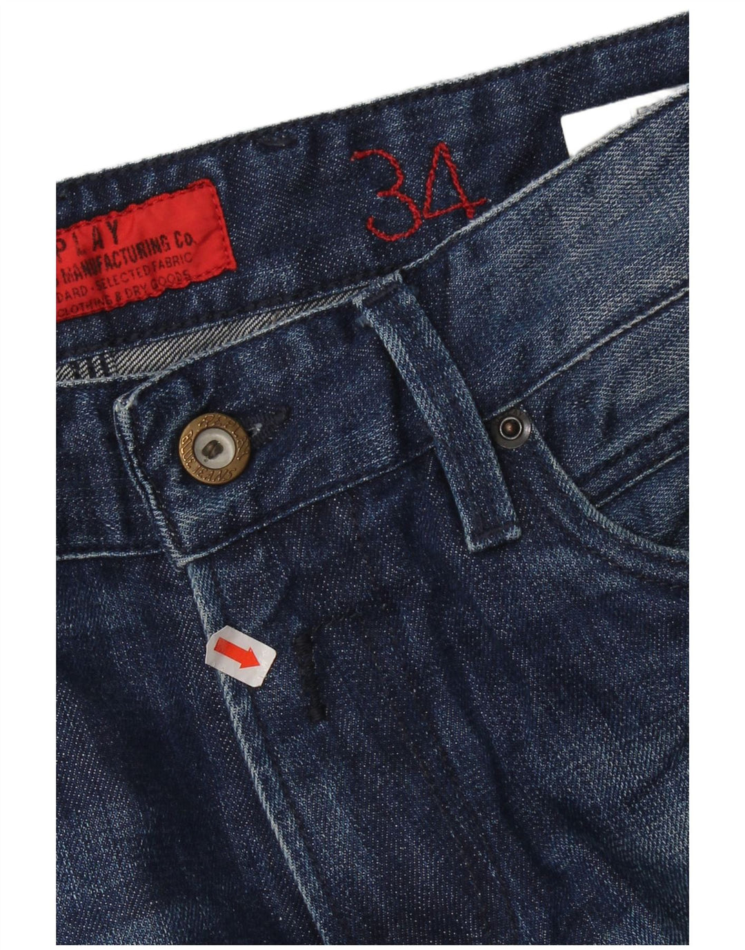 Replay Mens Straight Jeans W36 L32 Azul Algodão
