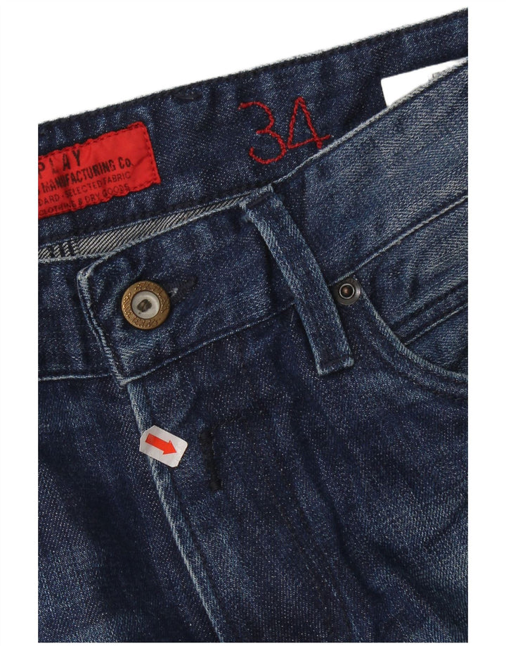 Replay Mens Straight Jeans W36 L32 Azul Algodão