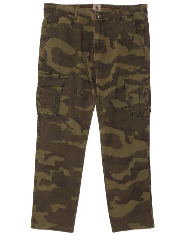 Calça cargo reta masculina Marshall Angel W40 L30 algodão camuflado cáqui
