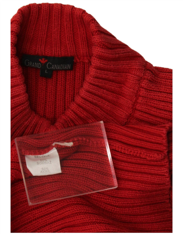 Suéter masculino CANADIAN com gola tartaruga e algodão vermelho grande