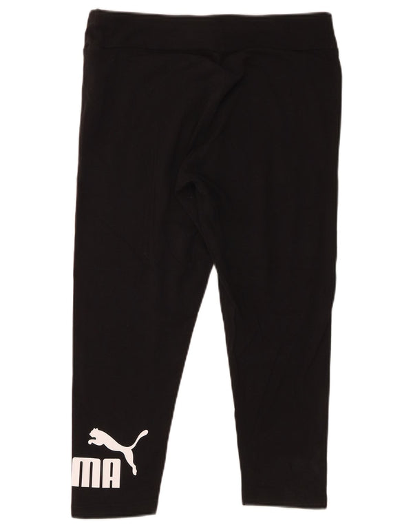 Puma Womens Graphic Capri Leggings UK 12 Médio Algodão Preto