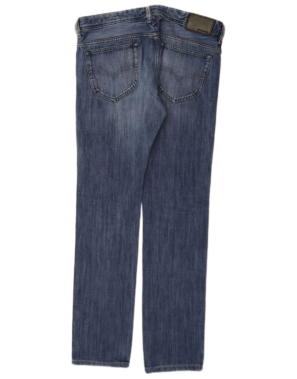 Diesel Mens Slim Jeans W32 L32 Azul Algodão