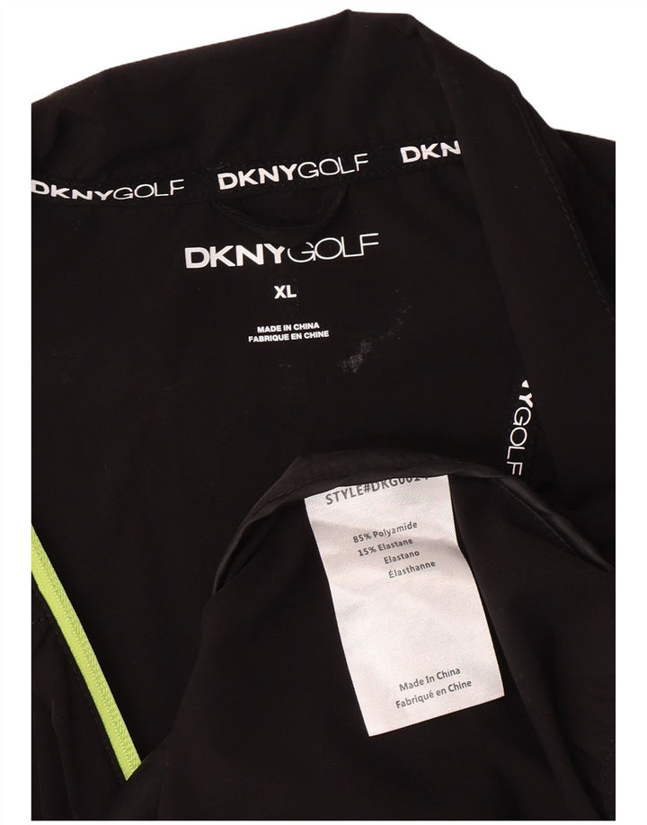 Dkny Mens Golf Graphic Tracksuit Top Jaqueta XL Preto Colourblock Poliamida