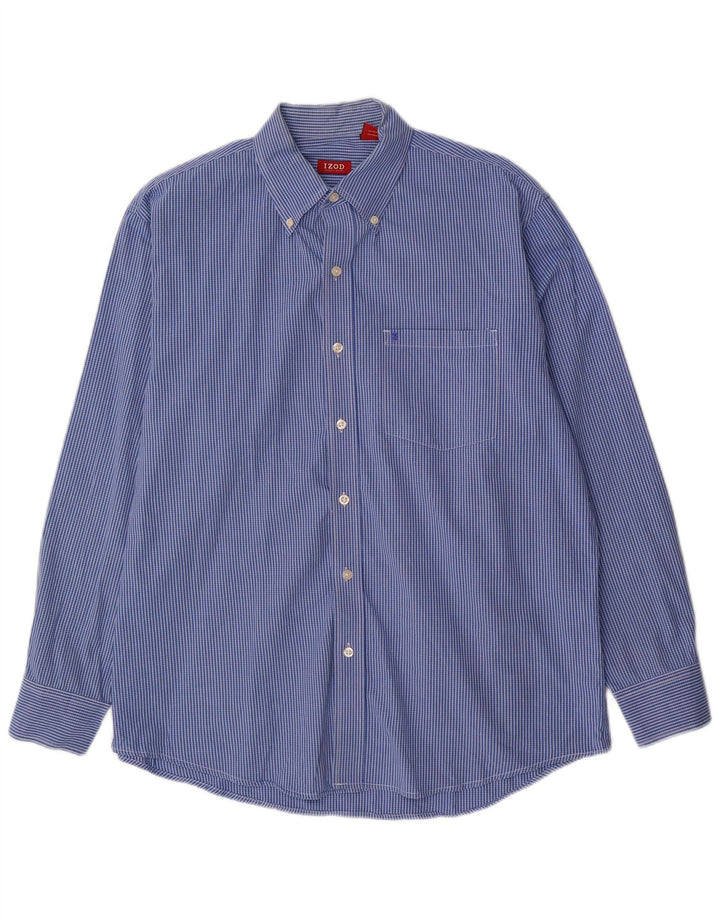 Camisa masculina IZOD grande algodão xadrez azul