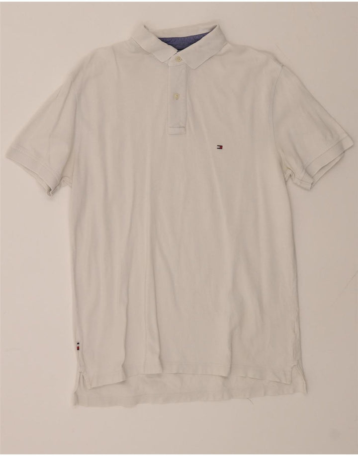 TOMMY HILFIGER Mens Polo Shirt Large White Cotton Vintage Tommy Hilfiger and Second-Hand Tommy Hilfiger from Messina Hembry 