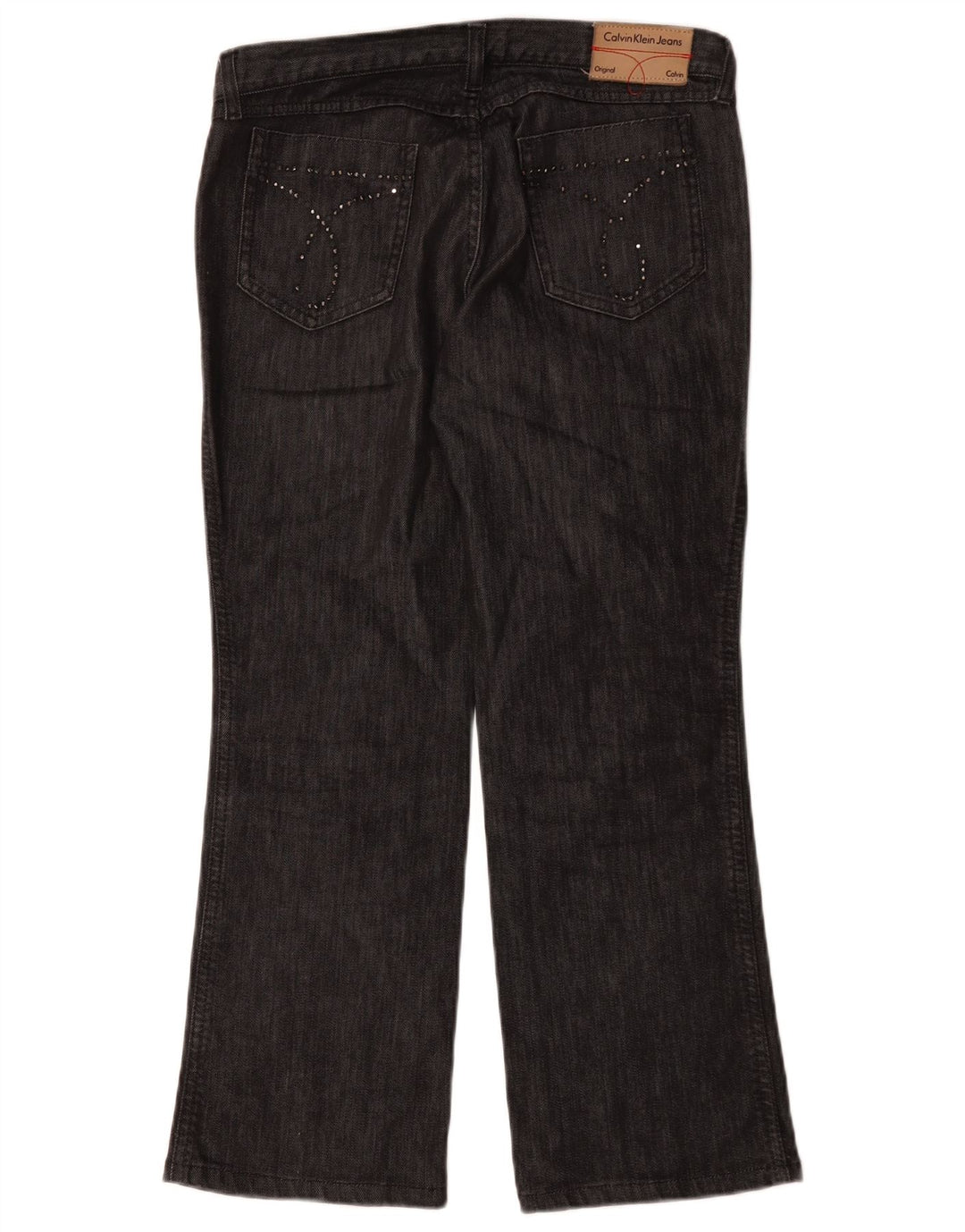 Calça jeans reta feminina Calvin Klein W30 L28 algodão preto