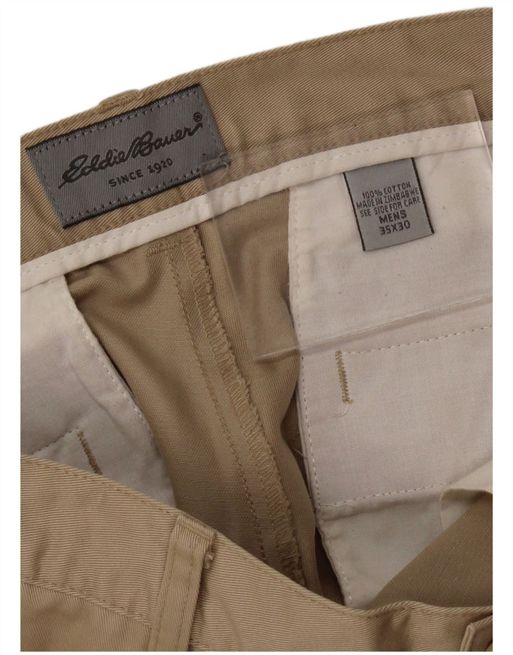 Calça Chino masculina EDDIE BAUER reta W35 L30 algodão bege