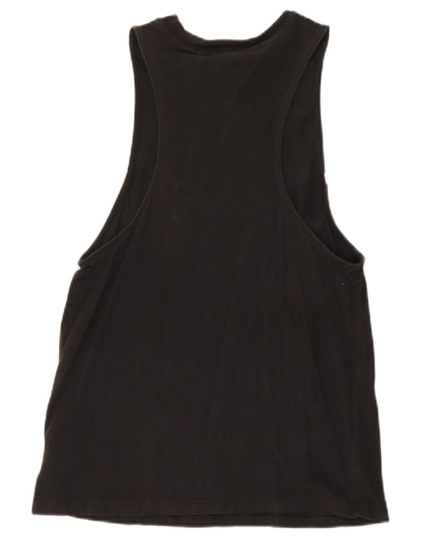 Adidas Womens Graphic Vest Top UK 12 Médio Algodão Preto