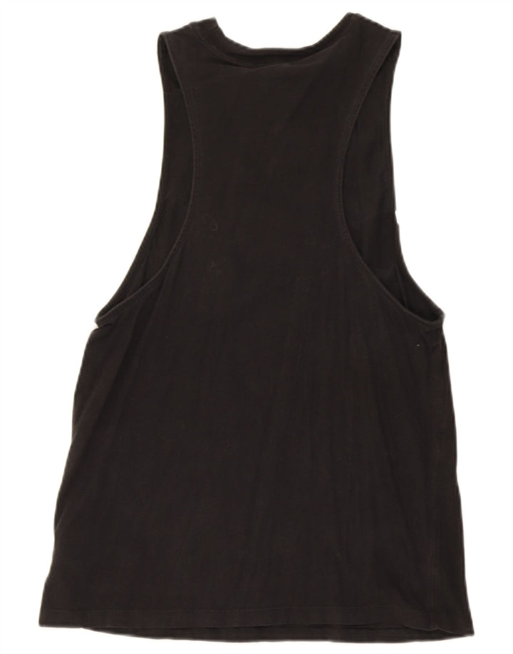 Adidas Womens Graphic Vest Top UK 12 Médio Algodão Preto