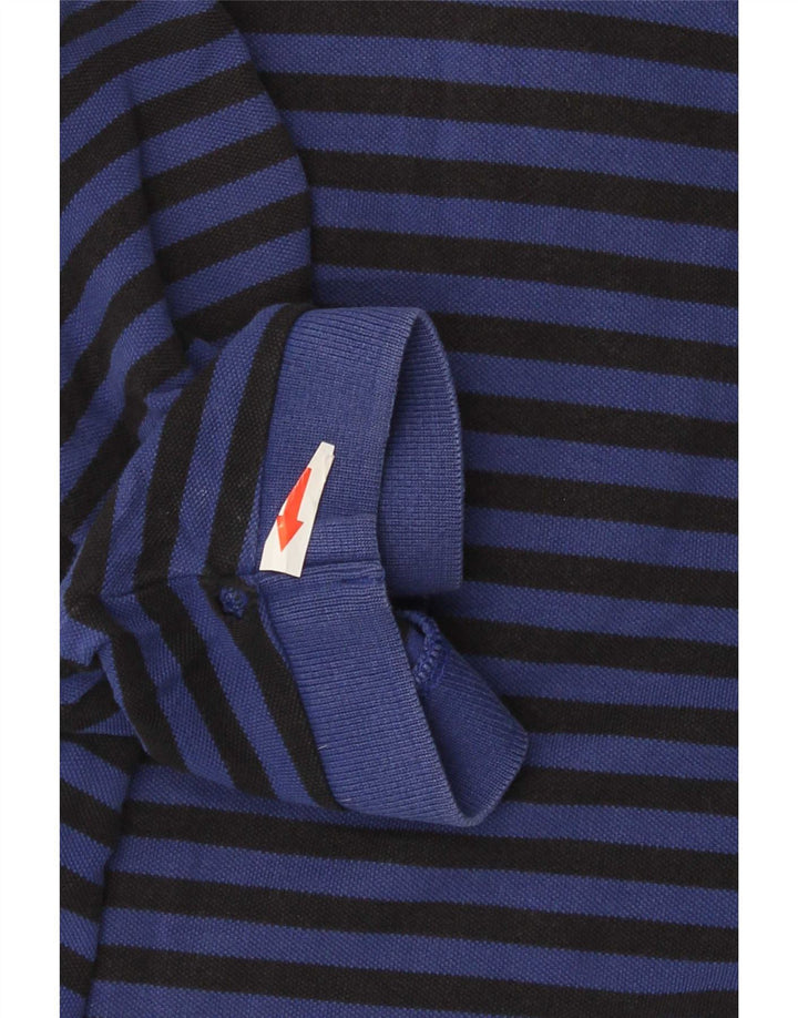 Camisa polo masculina Nike Inter de Milão média azul marinho listrada de algodão