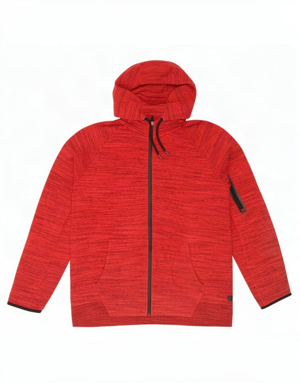 Suéter masculino com capuz e zíper da Marks & Spencer 2XL algodão manchado vermelho