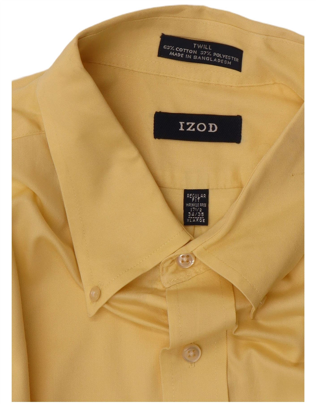 Camisa masculina IZOD de ajuste regular tamanho 17 1/2 XL algodão amarelo