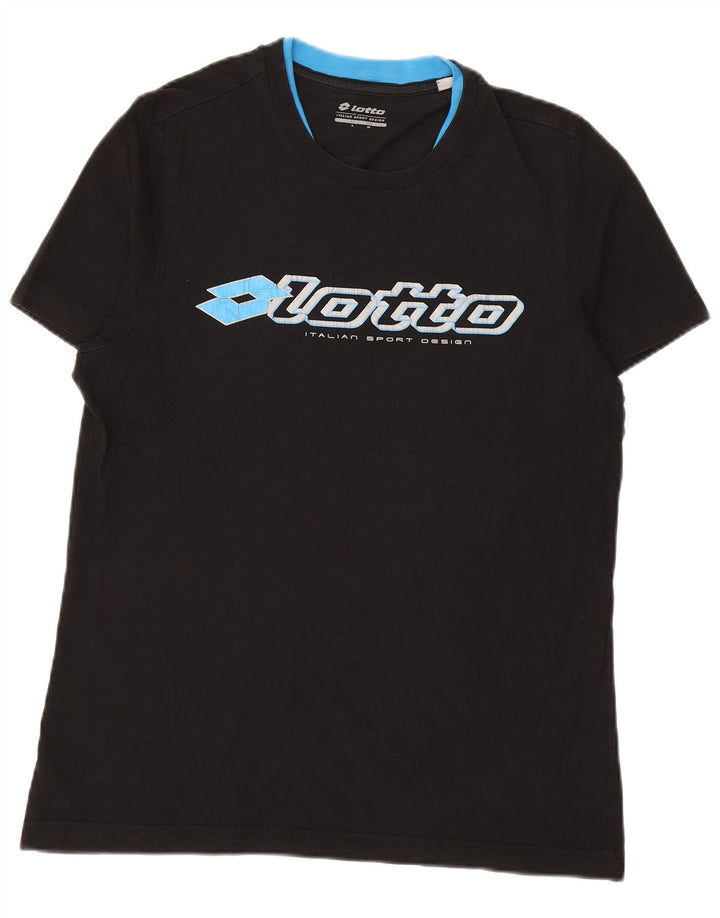 Camiseta gráfica masculina LOTTO Top médio preto