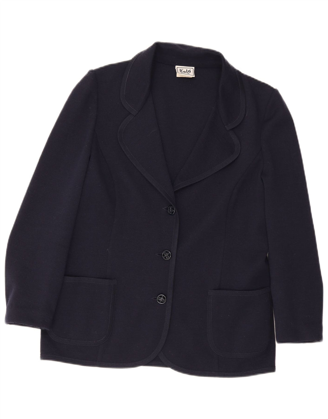 Jaqueta blazer feminina Liola com 3 botões Reino Unido 38 lã azul marinho médio