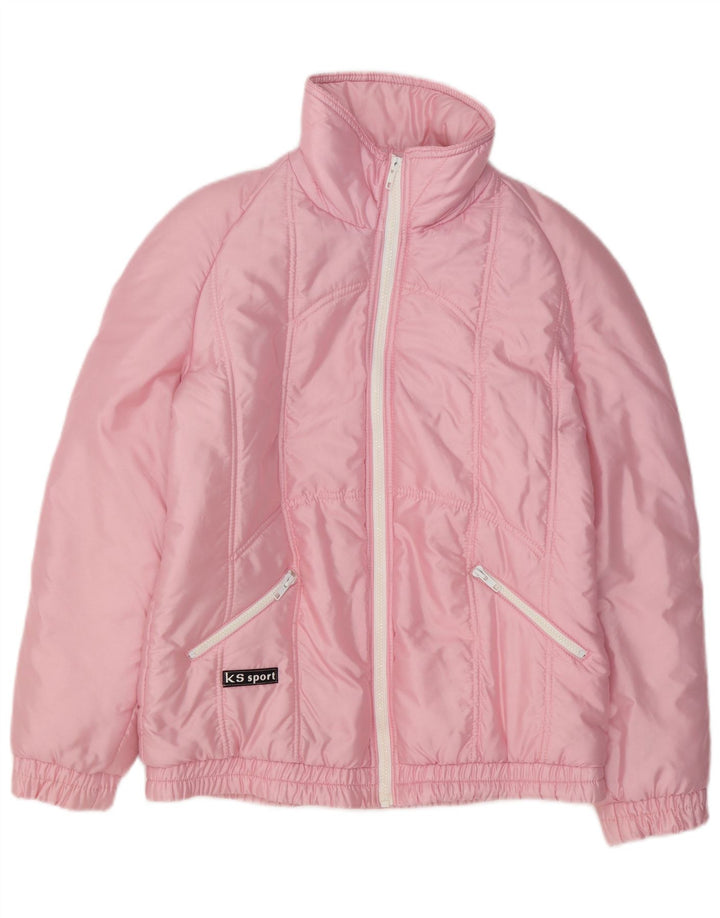 Jaqueta acolchoada de ajuste padrão feminino vintage EU 40 poliamida rosa médio