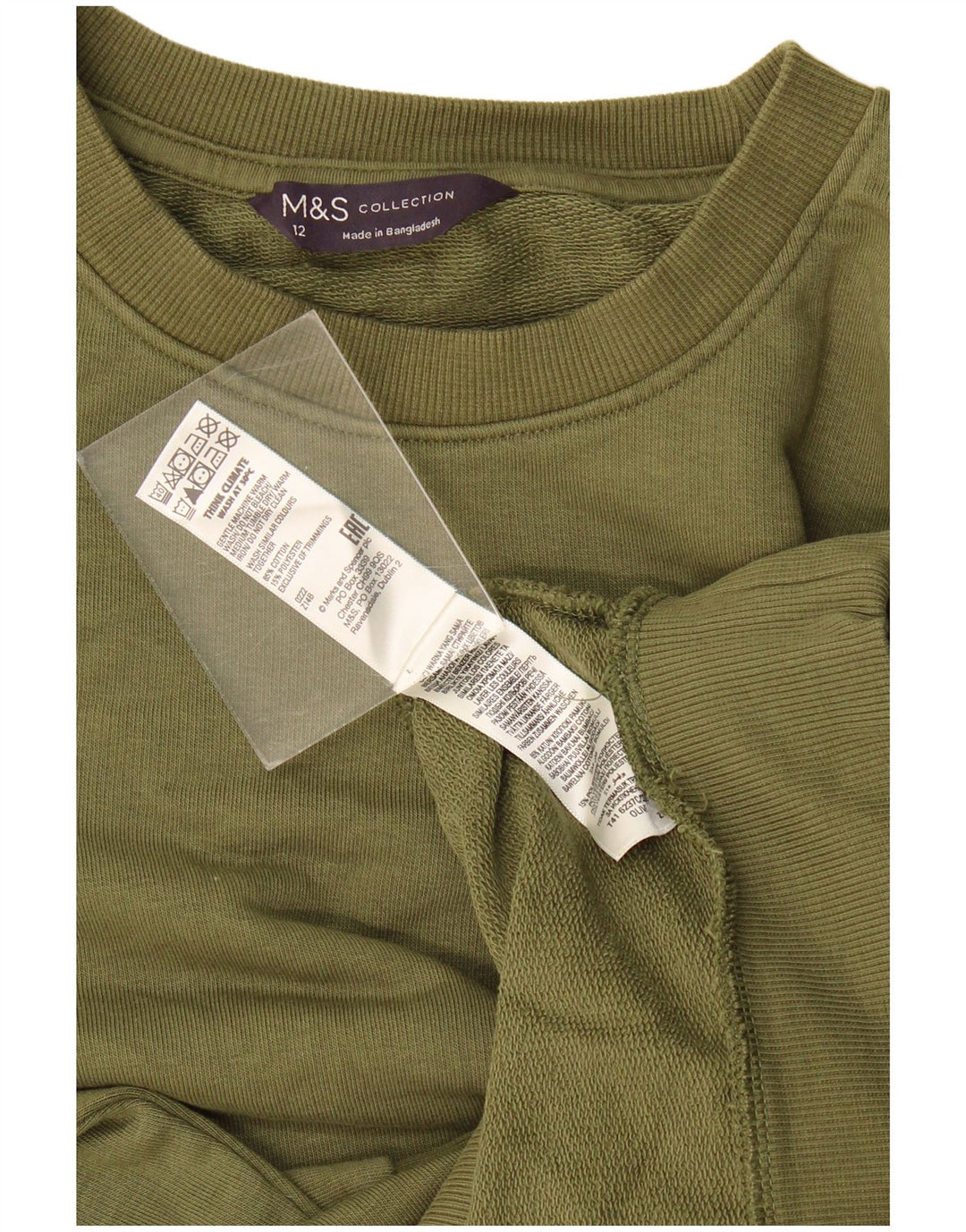 Suéter feminino Marks & Spencer Reino Unido 12 algodão cáqui médio