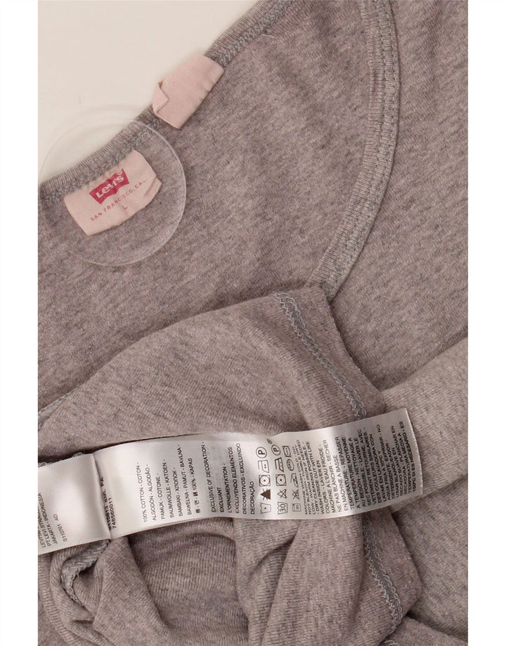 LEVI'S Girls T-Shirt Top 13-14 Years Large Grey Cotton Vintage Levi's and Second-Hand Levi's from Messina Hembry 