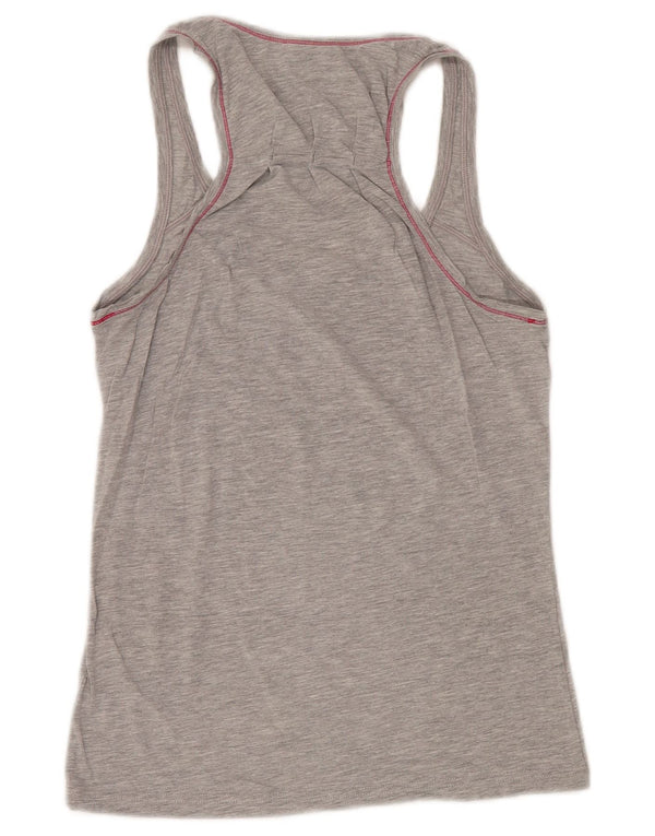 Adidas Womens Graphic Vest Top UK 12 Médio Cinza Flecked