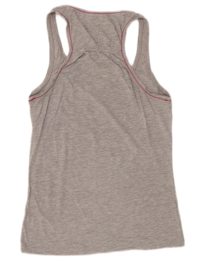 Adidas Womens Graphic Vest Top UK 12 Médio Cinza Flecked