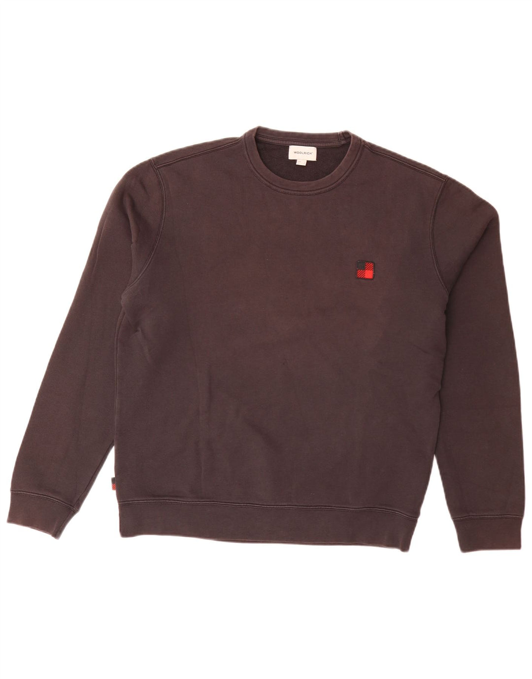 Woolrich masculino solto ajuste moletom jumper pequeno algodão marrom