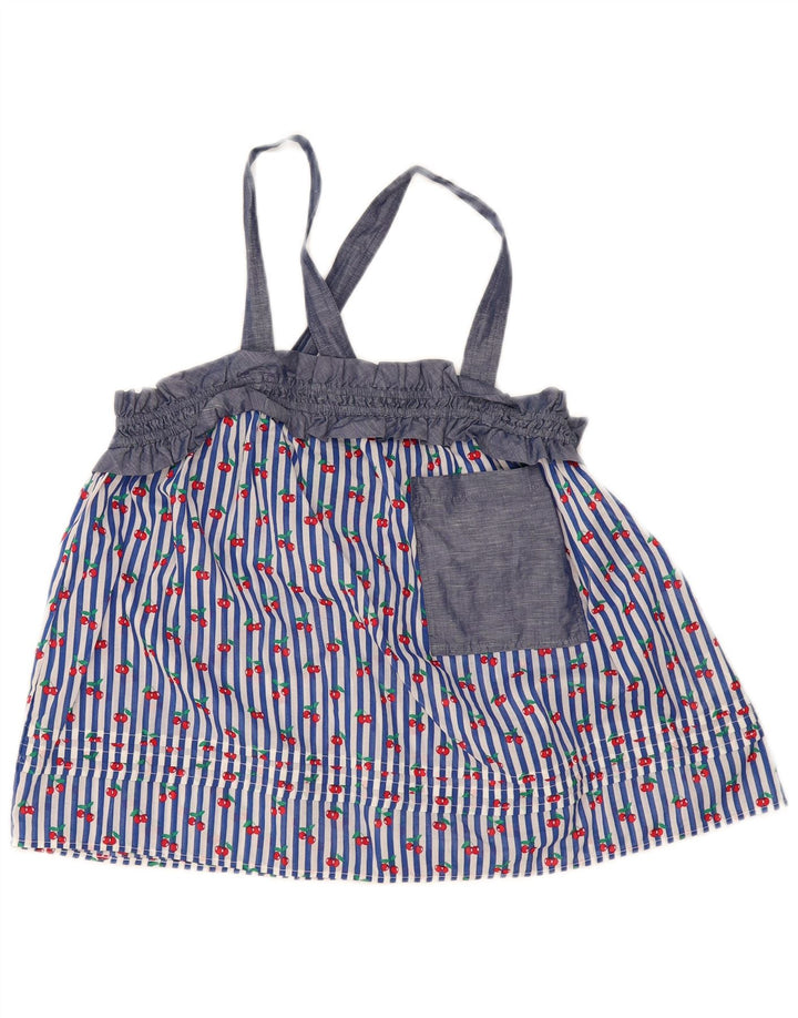Top Cami feminino Benetton UK 14 algodão listrado azul médio