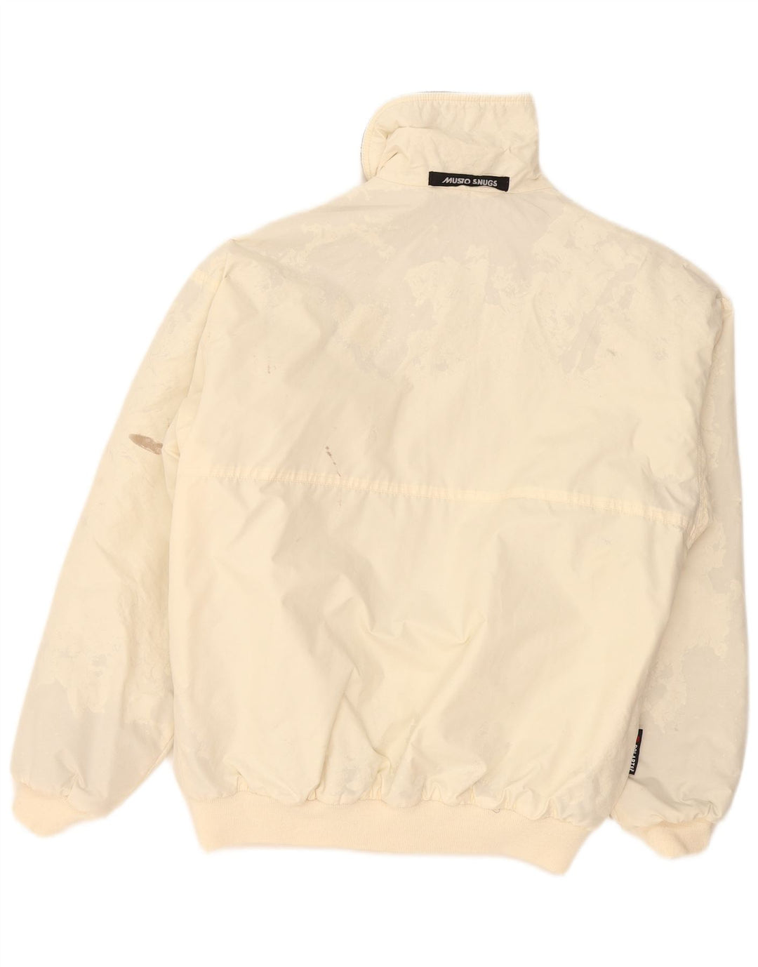 Jaqueta bomber masculina Musto Reino Unido 38 poliéster branco médio