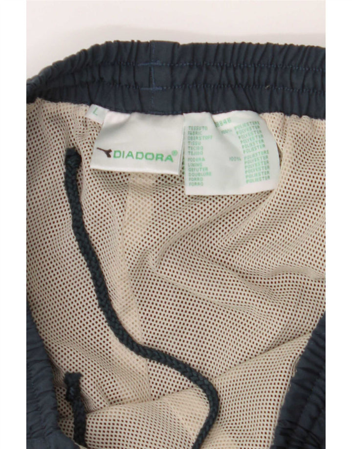 Calça de treino masculina Diadora grande poliéster cinza
