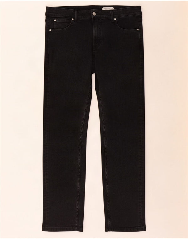 Calça jeans feminina Marks & Spencer The Sienna Straight UK 20 2XL W40 L27 preta