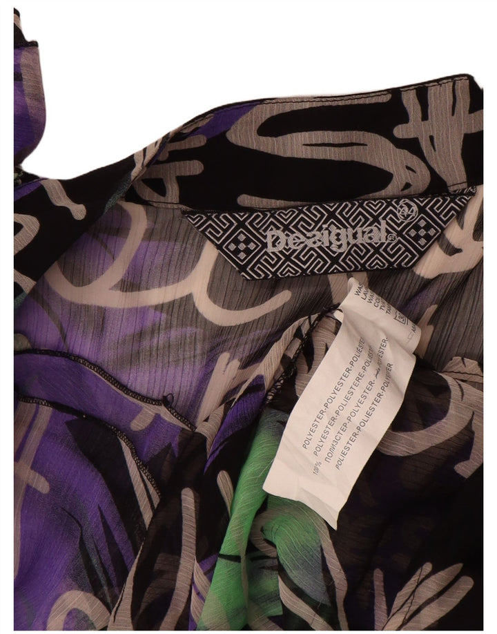 Blusa feminina de camisa gráfica Desigual EU 44 XL poliéster multicolorido