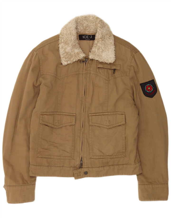 Jaqueta utilitária masculina Iceberg IT 52 XL algodão bege